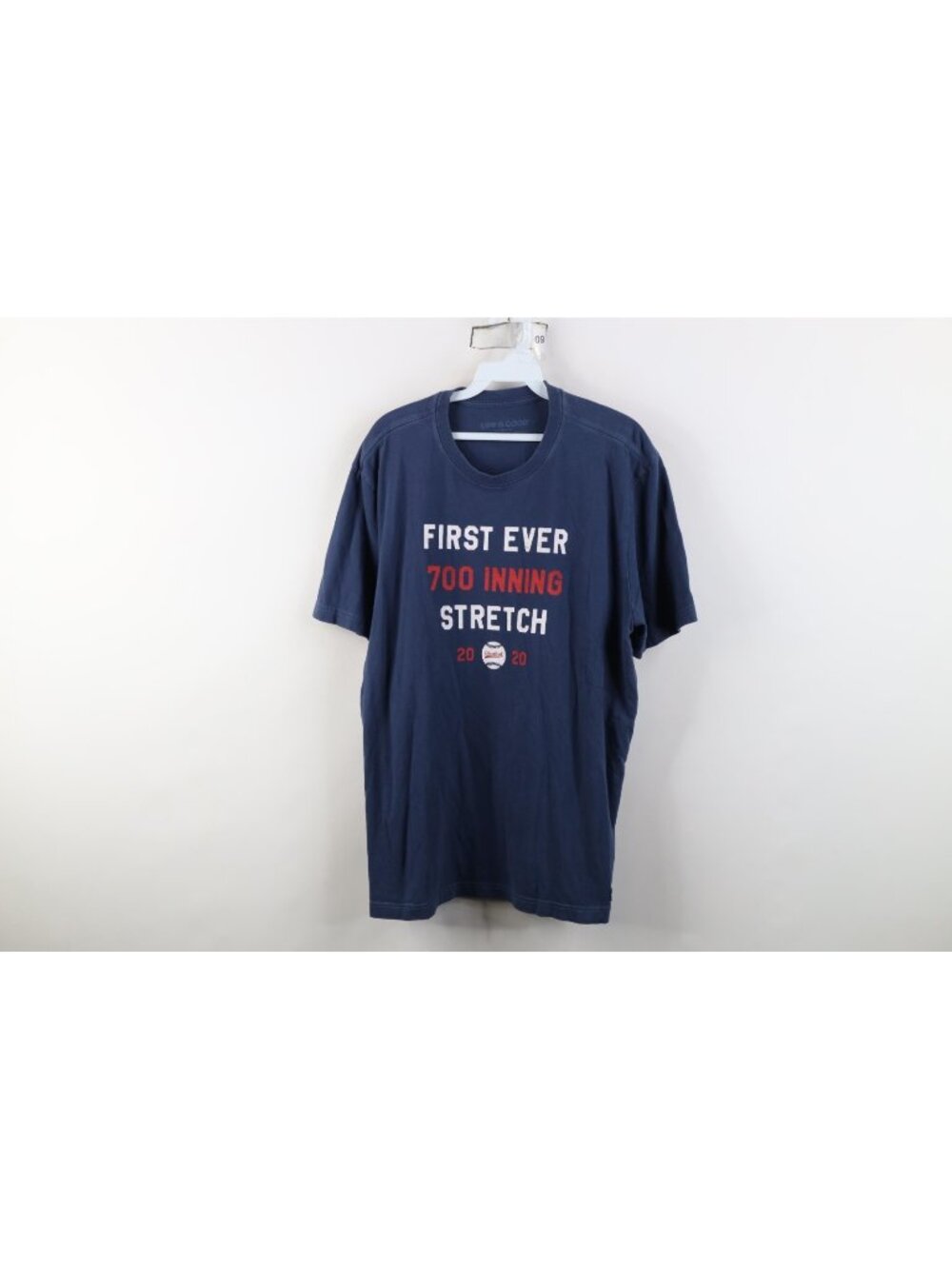 Life Is Good Mens Large 2020 COVID 700 Inning Stretch Baseball T-Shirt Blue